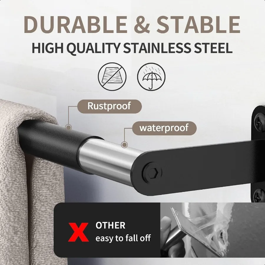 منشفة بار للحمام 30 بوصة ماتي الأسود منشفة رفوف للحمام الحائط اكسسوارات الحمام منشفة فولاذية قضيب واحد