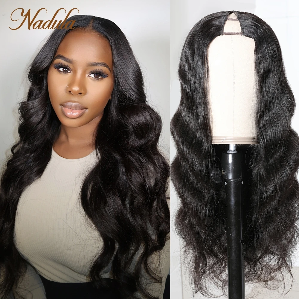 Nadula Hair Body Wave V Part Wig Full Machine Upgrade U Part Wig Quick & Easy AFFORDABLE Human Hair Wigs For Beginner