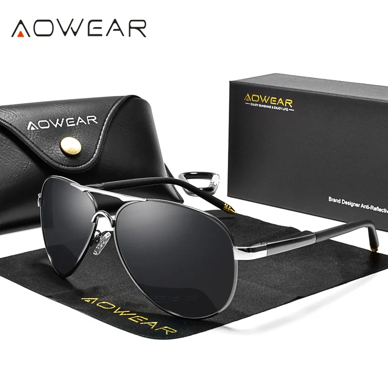 AOWEAR männer Luftfahrt Sonnenbrille Männer Polarisierte Spiegel Sonnenbrille für Mann HD Fahren Pilot Sonnenbrille lunettes de soleil homme 5