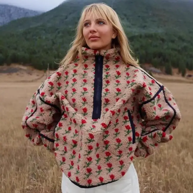 

Повседневное женское пальто с цветочным принтом Baby Trendy Thi Winter Long Sve Верхняя одежда Ele Sle Ladies Faion Woolen Jaet