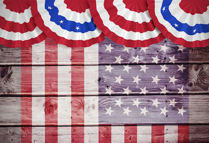 USA Independence Day Backdrop American Flag Photography Background Birthday Party Firework Celebration Decor Photobooth Banner
