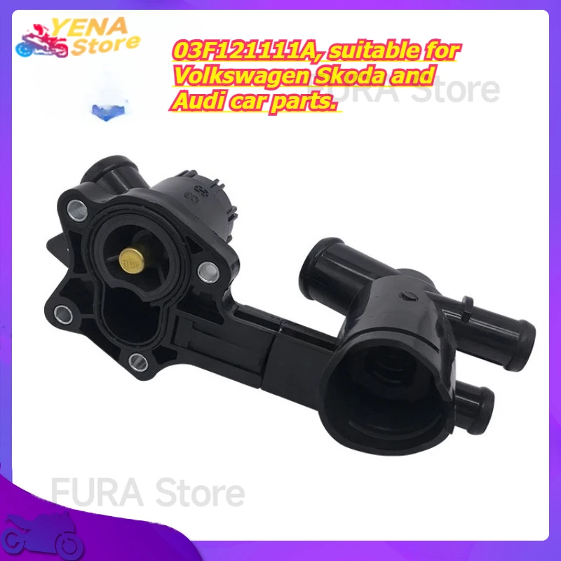 

Cooling regulator housing with thermostat, 03F121111A, suitable for Volkswagen Skoda and Audi car parts.