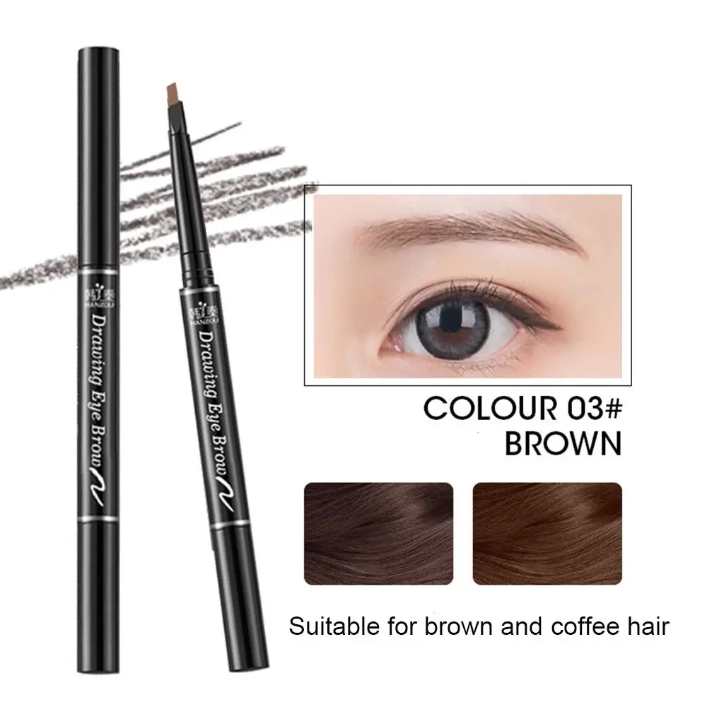 Beauty With Brush Triangle Long lasting Eye Brow Pen Waterproof Eyebrow Pencil Double Head