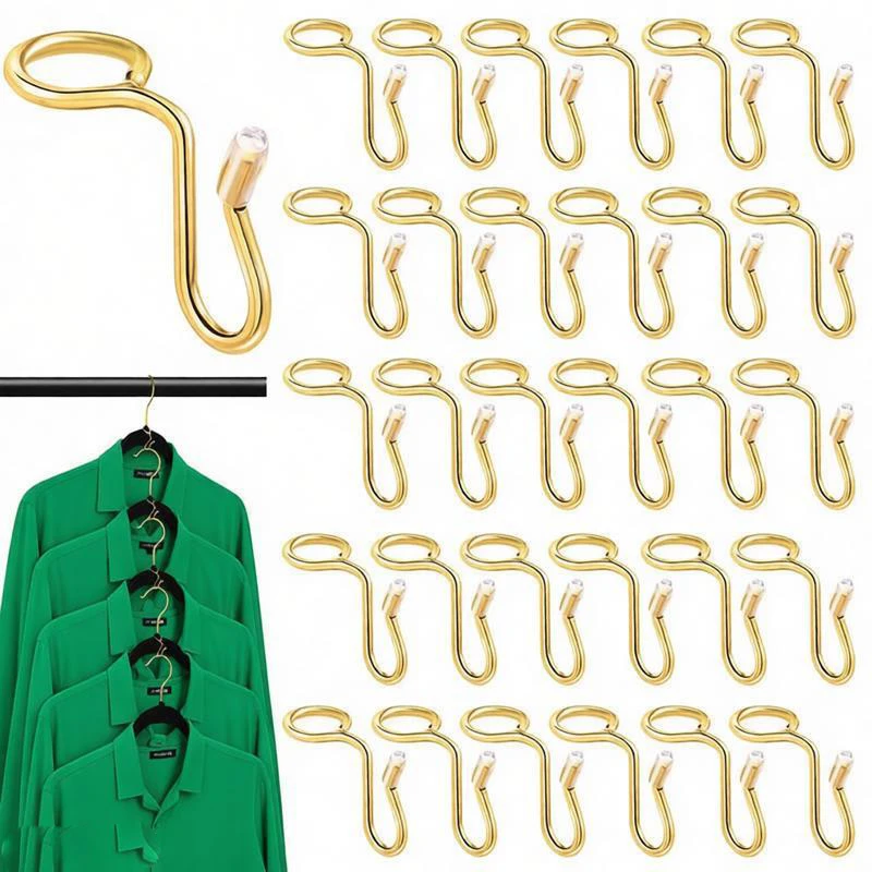 

10Pcs/Set Metal Wardrobe Hanger Hooks Organizer Connect Multifunction Cascading Bedroom Wardrobe Storage Space Saving Coat Hook
