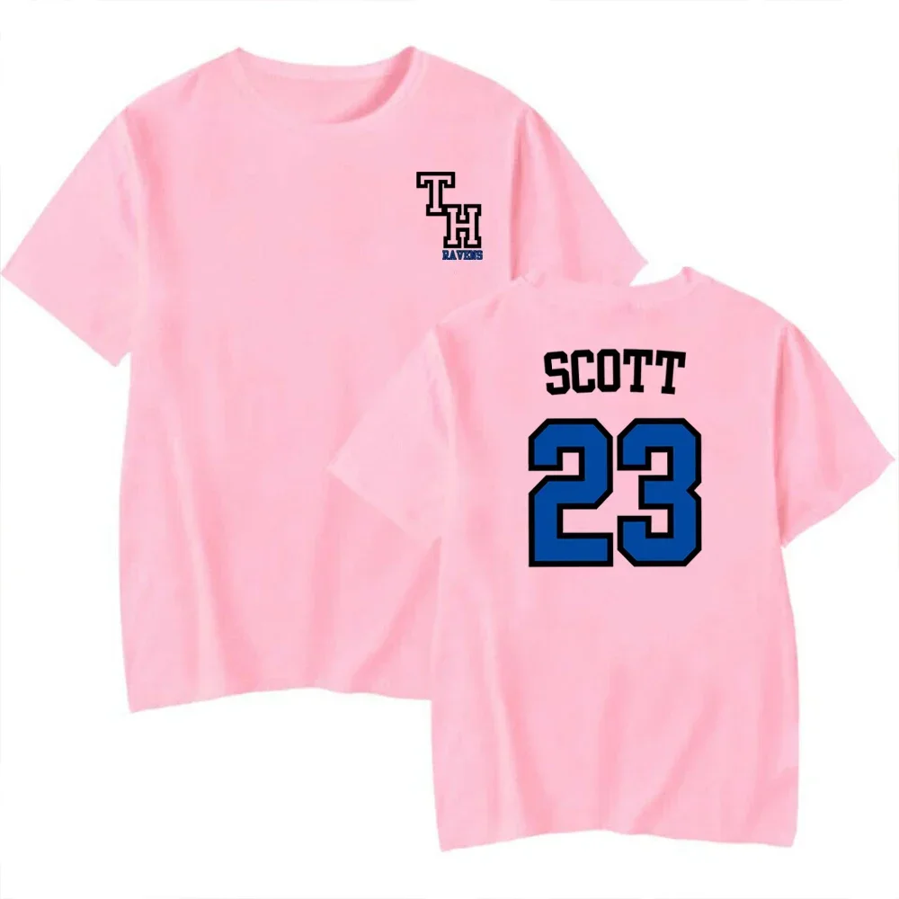 TREE HILL RAVENS Scott 23 T-shirt voor- en achterkant print shirt One Tree Hill shirts Nathan Scott Tee North Carolina tops