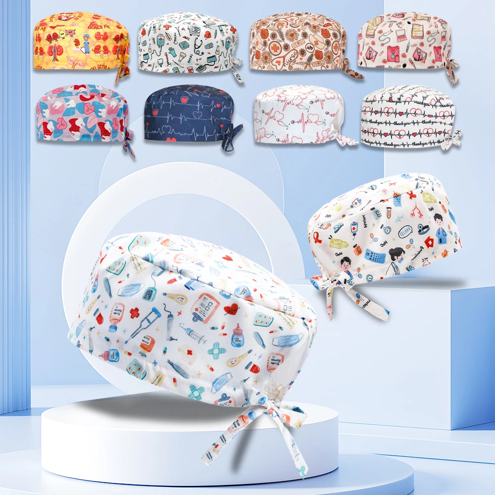 Hommes femmes gommage casquettes réglable médecin infirmière chirurgie Chef casquette vêtements de travail chapeau anti-poussière casquette de travail dentiste vétérinaire chapeau d'allaitement