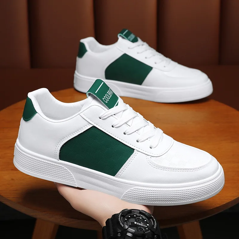 

2024 Summer New Men's Breathable White Sneakers, Fashionable And Versatile Sports Casual Shoes