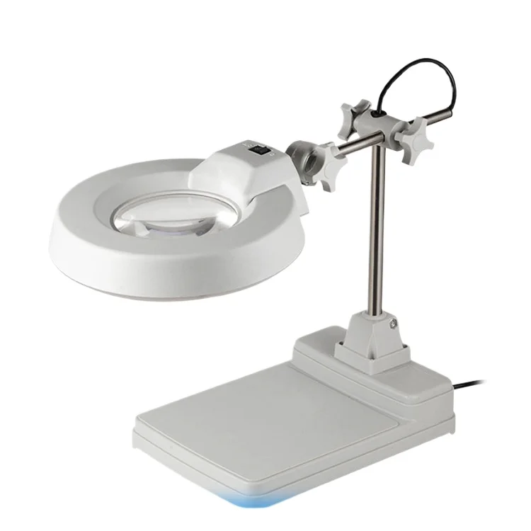 Bench Magnifiers Table Lamp HD Lens Folding Welding Inspection Cross Stents Lifting Maintenance LED Table Lamp
