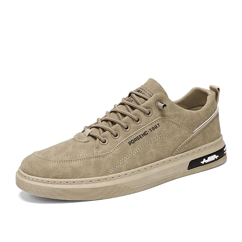 2025 New Mens Soft Leather White Sneakers Breathable Waterproof Casual Skate Shoes Chunky Sole Fashion Athletic Outdoor Footwear - Image 6