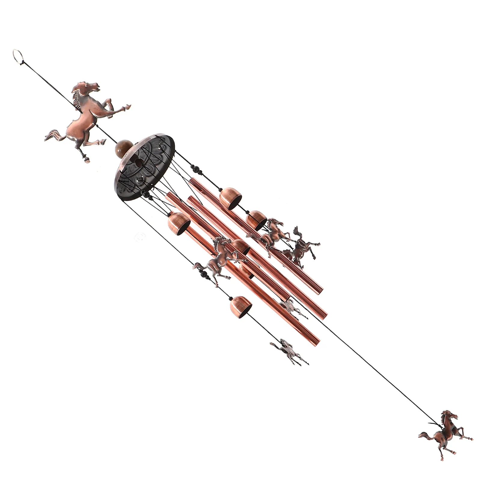 

Chic Horse Wind Chime Pendant Iron Material Garden Patio Decor Relaxing Sound Wind Chimes Retro Decorations for Home