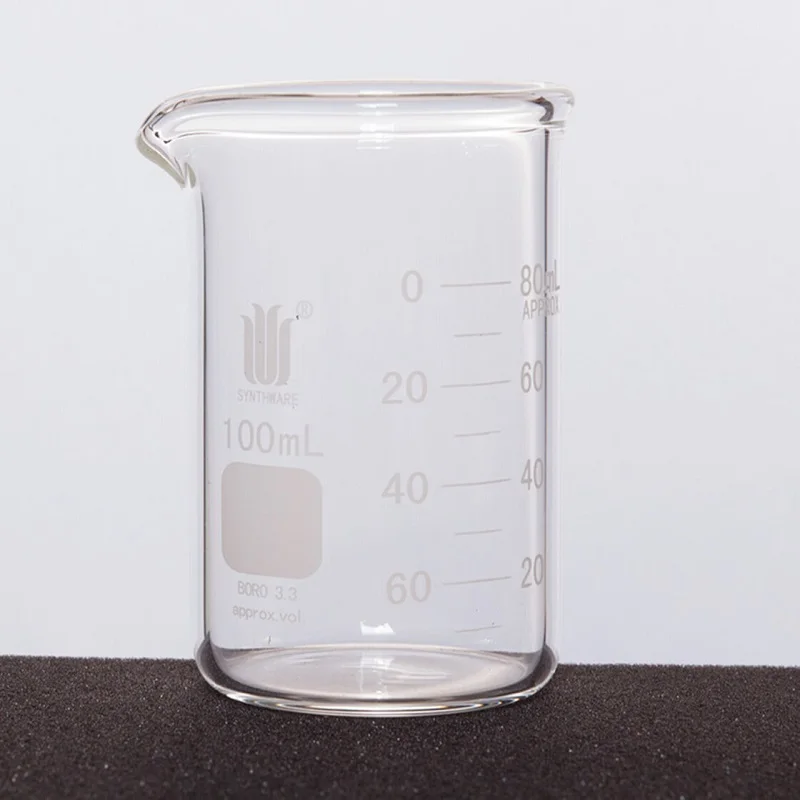 SYNTHWARE Thick walled beaker, Double scale mark, HEAVY WALL BEAKER, LOW FORM, DUAL GRADUATION, Borosilicate glass, B20 B22 B23