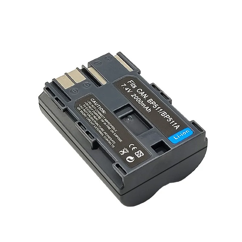 بطارية بديلة 2000 مللي أمبير في الساعة لكاميرا Canon BP-511 متوافقة مع كاميرا EOS 300D 50D 40D 30D 10D D60 5D 5D Mark II 7D DSLR #6