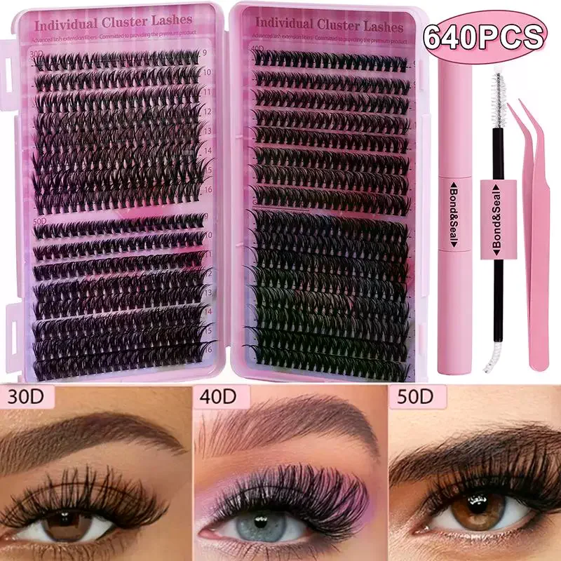 Lashes Cluster DIY Lash Extension Mixed Tray Clusters Eyelashes Segmented Eyelash Fluffy Eyelash Grafting Kit
