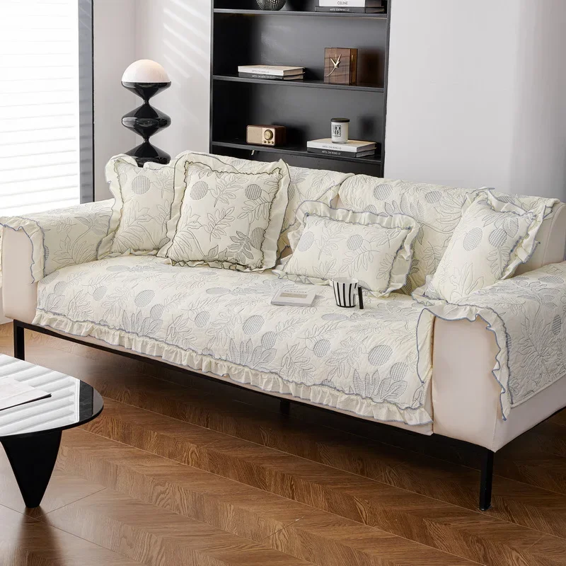 Cotton Universal Sofa Cover Small Floral Fresh Style Non-slip Sofa Cushion Living Room Four Season Couch Protector Sofa Towel