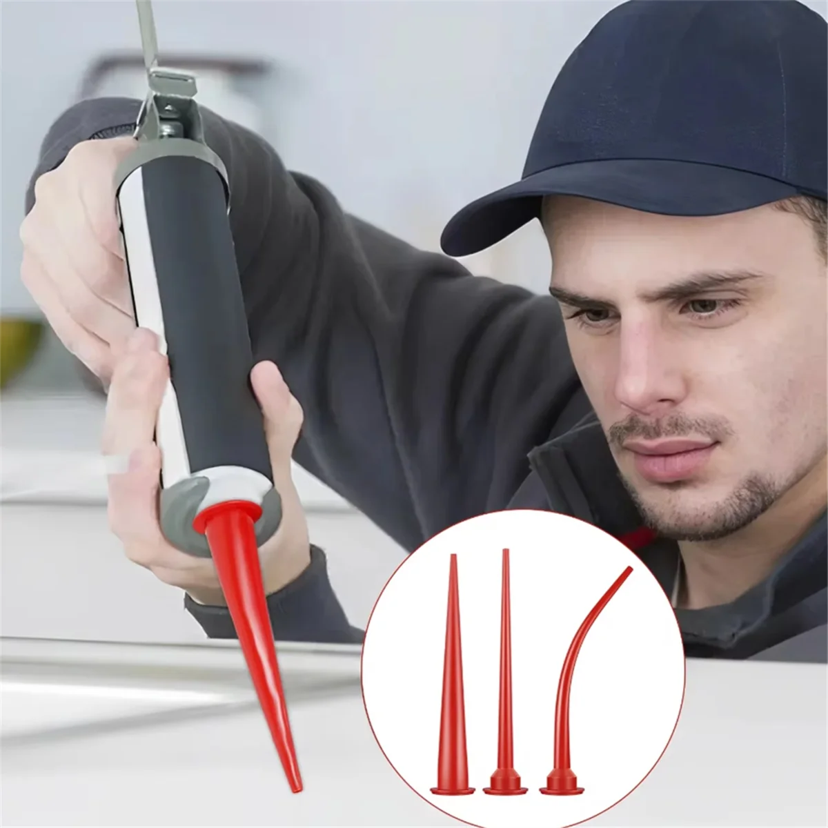 

ABFKW Caulking Nozzle Plastic Caulk Nozzle Applicator Caulking Extension Tool Curved Caulking Nozzle Long Caulking Nozzle 9pcs