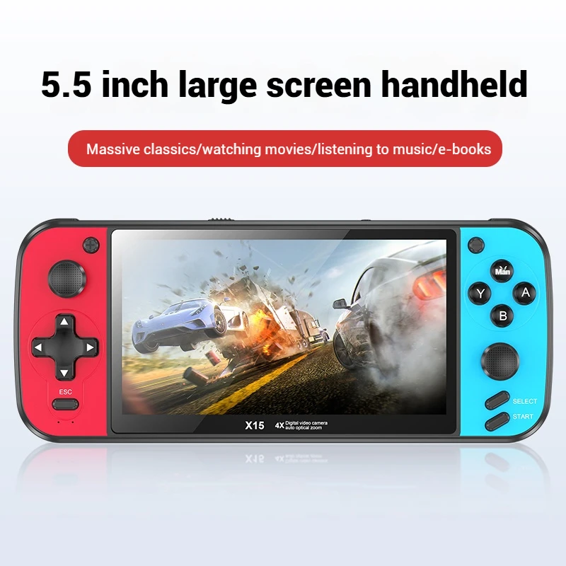 

BOYHOM X15 Retro Handheld Video Game Console Linux System 5.5 Inch IPS Screen X15 Portable Pocket Video Player Game Console