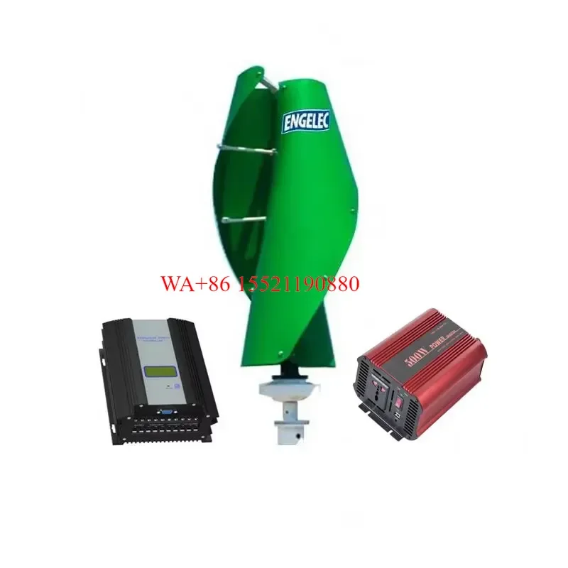 WMWMNU 200W Vertical Axis Wind Turbine with MPPT Charging Controller and Inverter for Home LED Light Garden Usage Wind Power