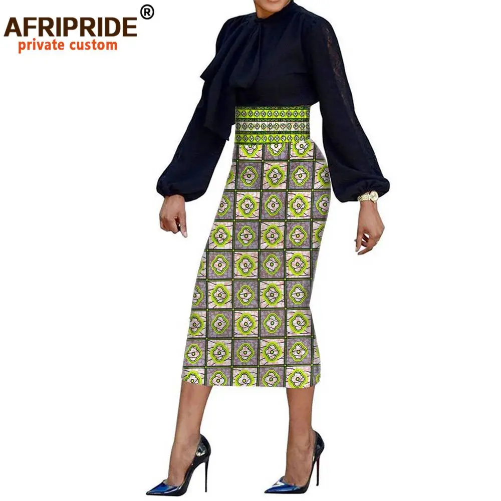 African Fashion Empire Pencil Skirt for Women AFRIPRIDE Tailor Made Mid-calf Length Women Cotton Skirt A1927001