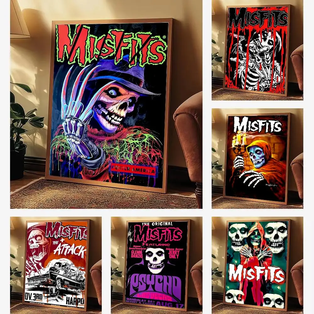 Band M-Misfits Poster Aesthetic Wall Art Print for Living Room Bedroom Study Office Café Home Decor Stylish Gift
