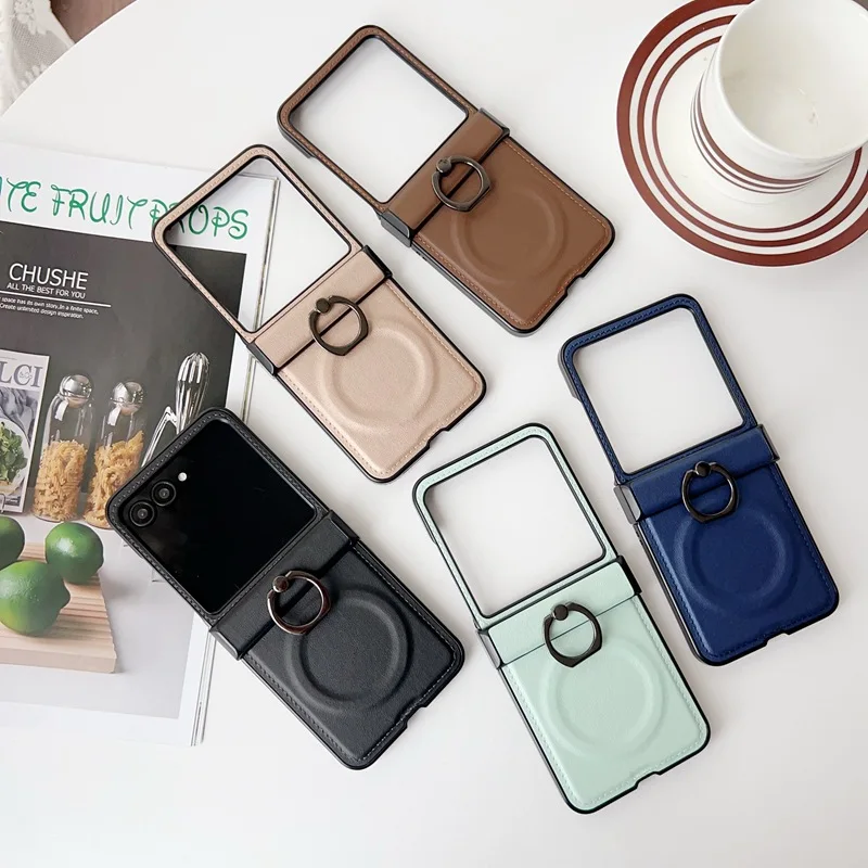 360 Rotating Ring Holder Magnetic Wireless Charging Phone Case for Motorola Razr 50 60 70 Ultra Moto Razr 50 60 70 Leather Cover view 6