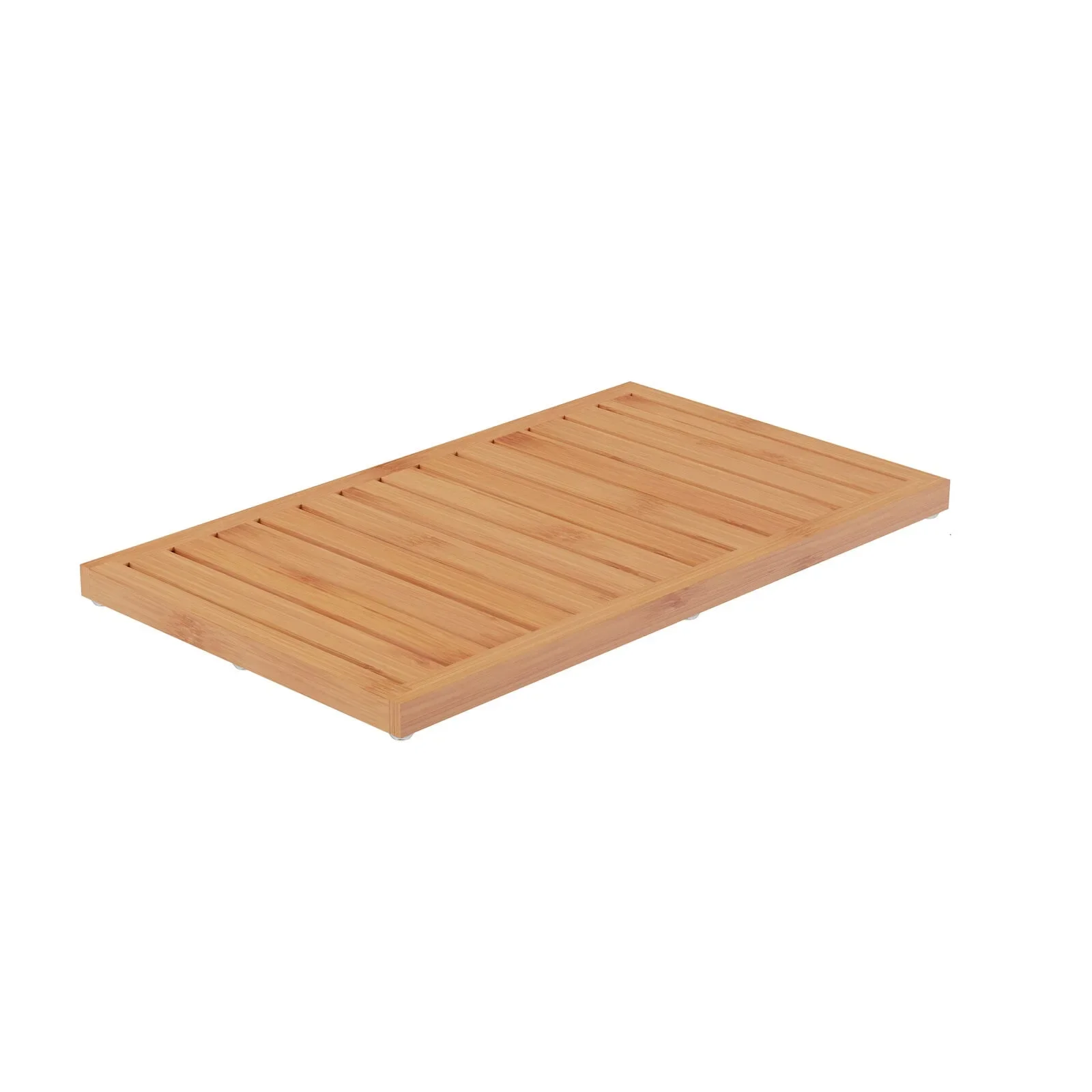 Bamboo Bath Mat Foldable Eco Friendly Natural Wooden Non Slip Slatted Design Bathroom Pads & Slatted Design