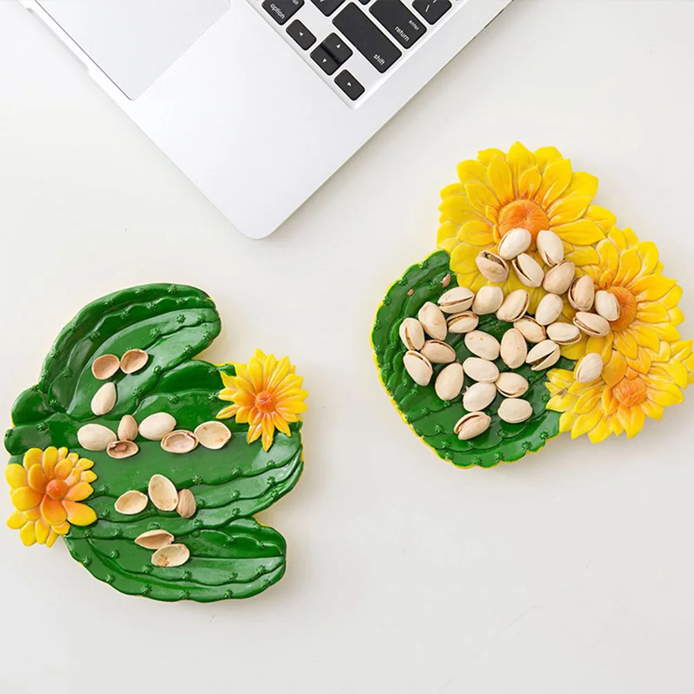 

Dried Fruit Plate Resin Jewelry Tray Nut Dish Storage Platter Plant Pattern Smooth Edges Eco Friendly Sturdy Home Office