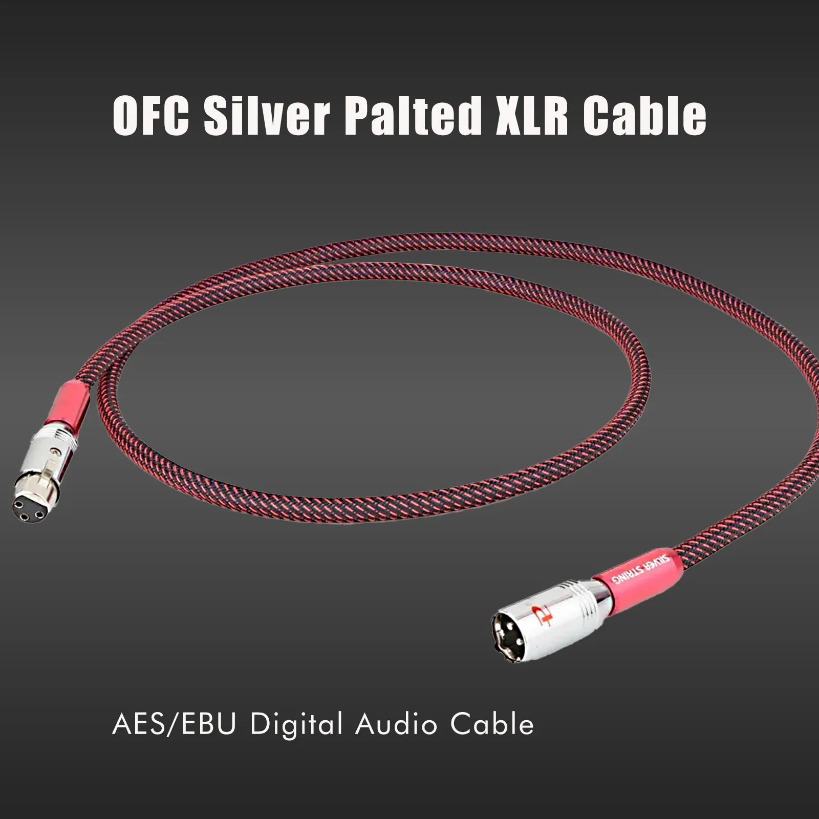 

Preffair AES/EBU Digital XLR Audio Cable Silver Balanced XLR Plug Pre Amp HiFi Audio Cable