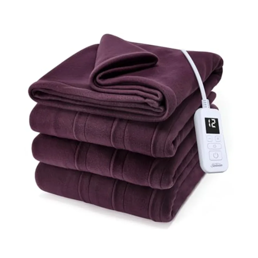 

Royal Ultra Fleece Heated Electric Blanket Twin Size 84" x 62" 12 Heat Settings 12-Hour Selectable Auto Shut-Off Fast Heating M