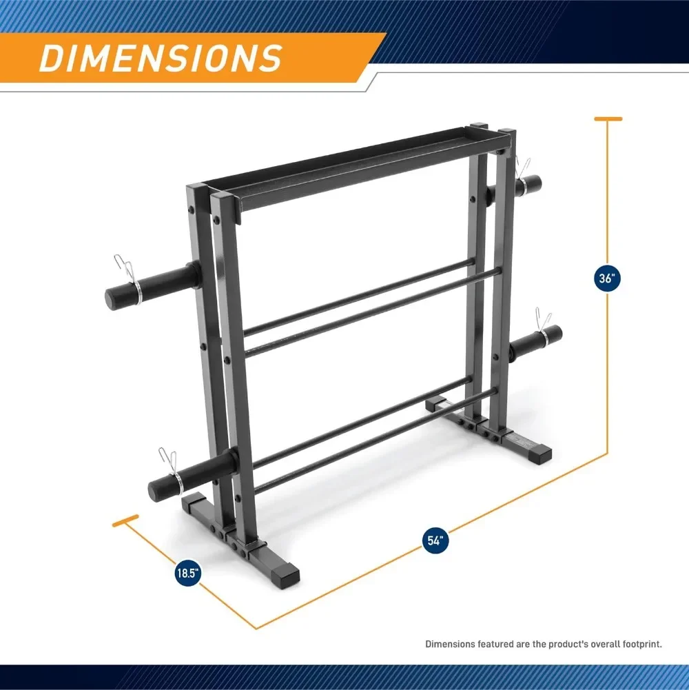 Combo Weights Storage Rack for Dumbbells, Kettlebells, and Weight Plates DBR-0117 gray 18.00 x 36.00 x 54.00 inches