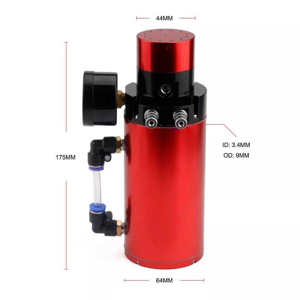 Car modification round oil breathable pot with vacuum pressure gauge exhaust gas waste oil recovery pot universal