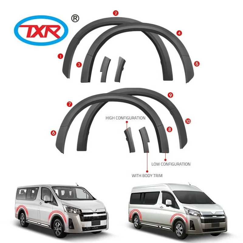 Auto Exterior Accessories Wheel Fender Flares  for TOYOTA HIACE H300 GL GRANDIA COMMUTER DELUXE  H200 SUPER