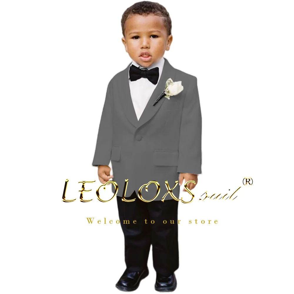 Children's boys' suit suit (jacket + black pants) customized 2-piece suit suitable for daily wear at wedding parties