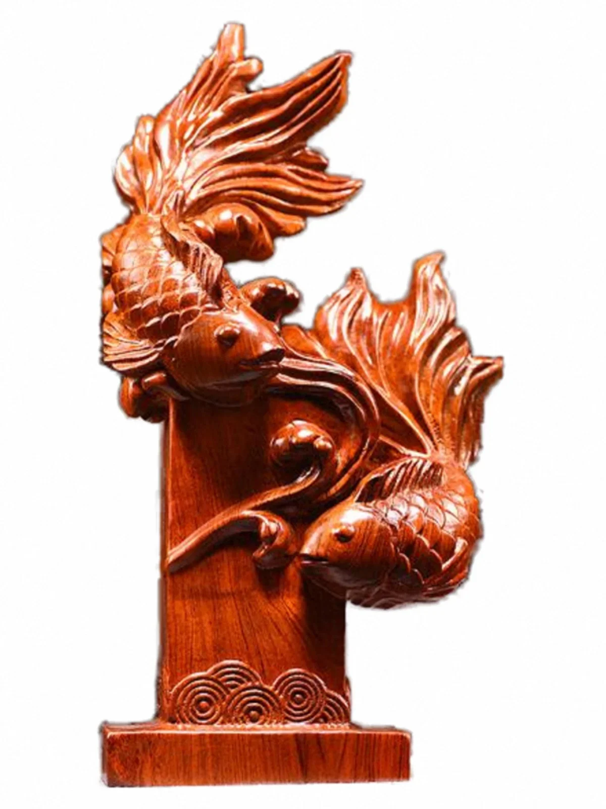 Every Year, There Are More than Koi Goldfish Decoration TV Cabinet Living Room Home Solid Wood Decoration Wine Cabinet Crafts