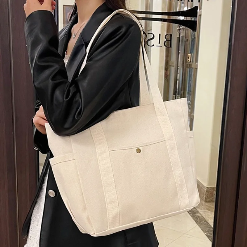 

Холщовые сумки большой емкости для работы, дорожная сумка для переноски, студенческая одежда в студенческом стиле, сумка через плечо Bolsos Para Mujer