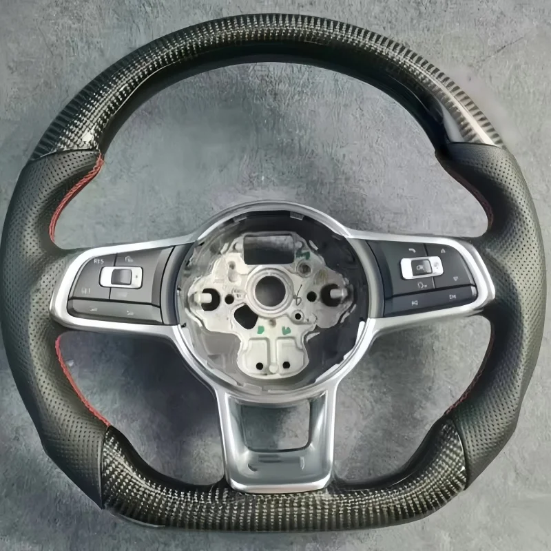 Car Steering Wheel Carbon Fiber Leather Golf R 5 6 7 MK5 MK6 MK7 CC GTI MK7.5 Jetta Passat Accessories For Volkswagen - view 2