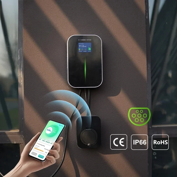 11kw Ev Charger Manufacturers 16A Wall Mount Wife&Blue Tooth Support APP Indoor Outdoor