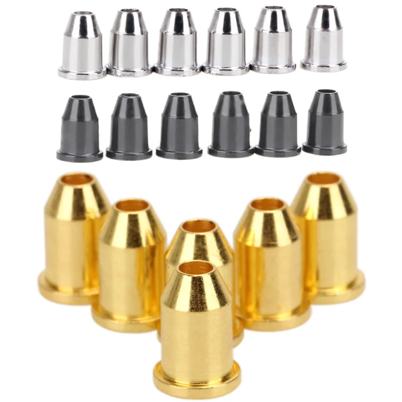 

6pcs Guitar String Caps Mounting Buckle Through Body Ferrules Bushing Parts Guitar Accessories Black Silver Gold