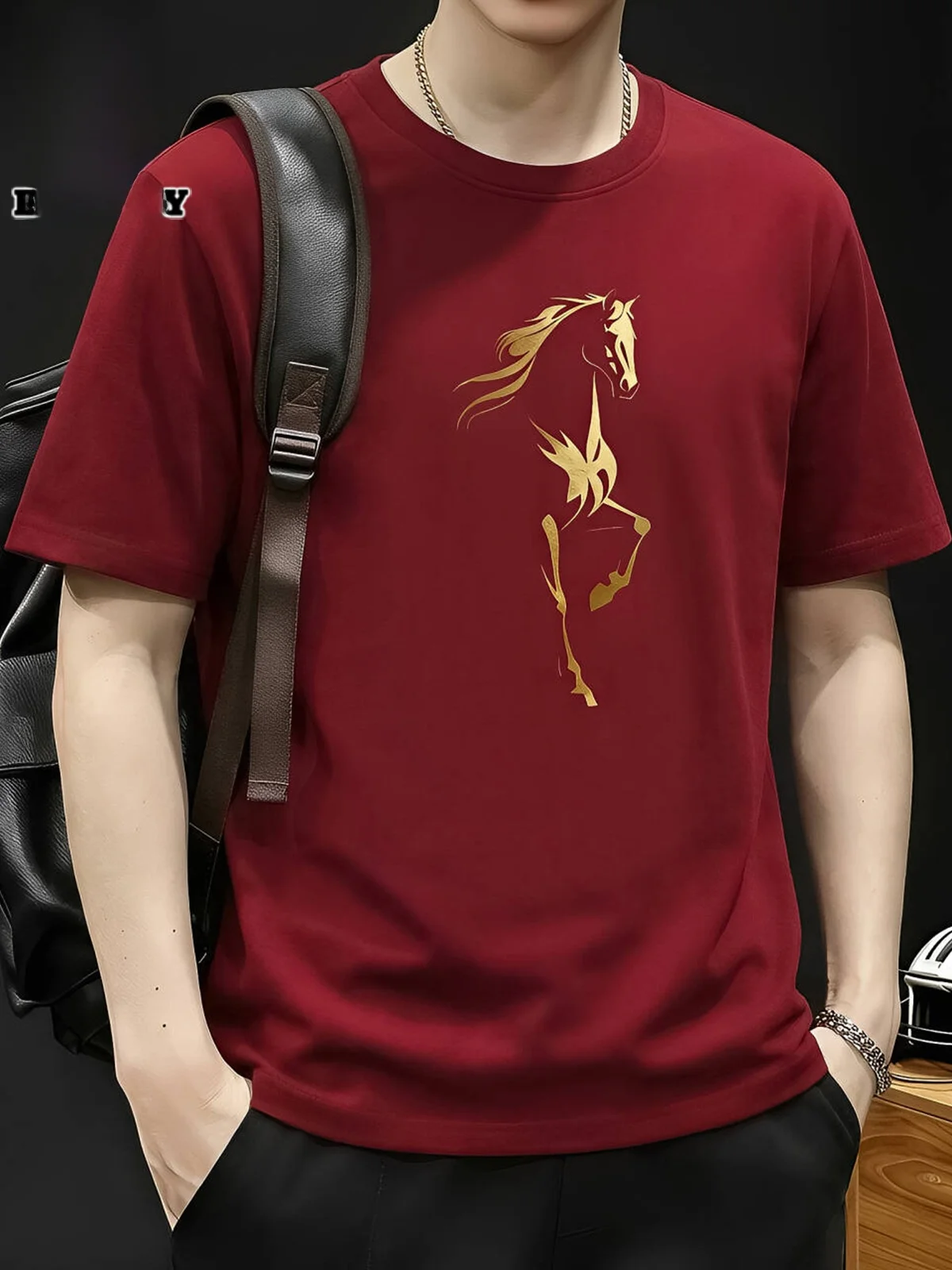 

Мужская футболка с коротким рукавом, свободный крой, повседневный стиль, с принтом, летняя модная модель, из смеси хлопка и полиэстера, с круглым вырезом, толстовка