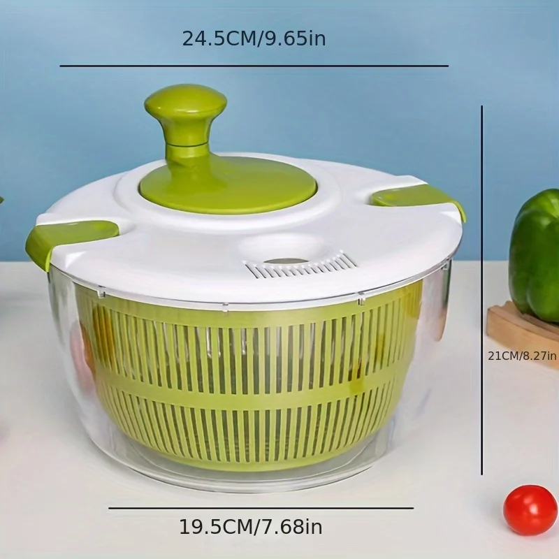 1pc Salad Spinner Dryer Vegetable Fruit Food Dehydrator Quick Drying Multifunctio Manual Kitchen Household Vegetable Dehydrato