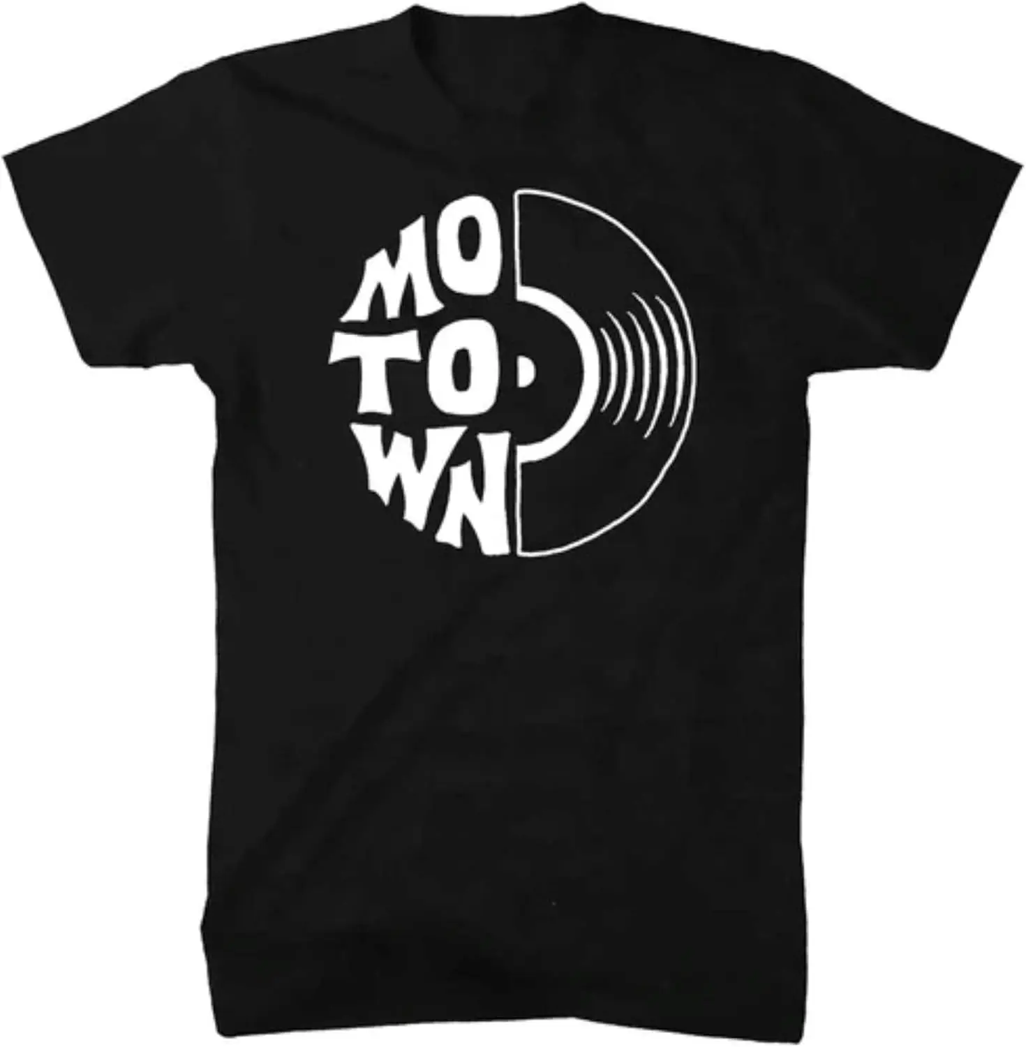 Detroit Motown 100% Cotton T-Shirt for Men Supremely Soft, Slightly Fitted Shape Black Tees