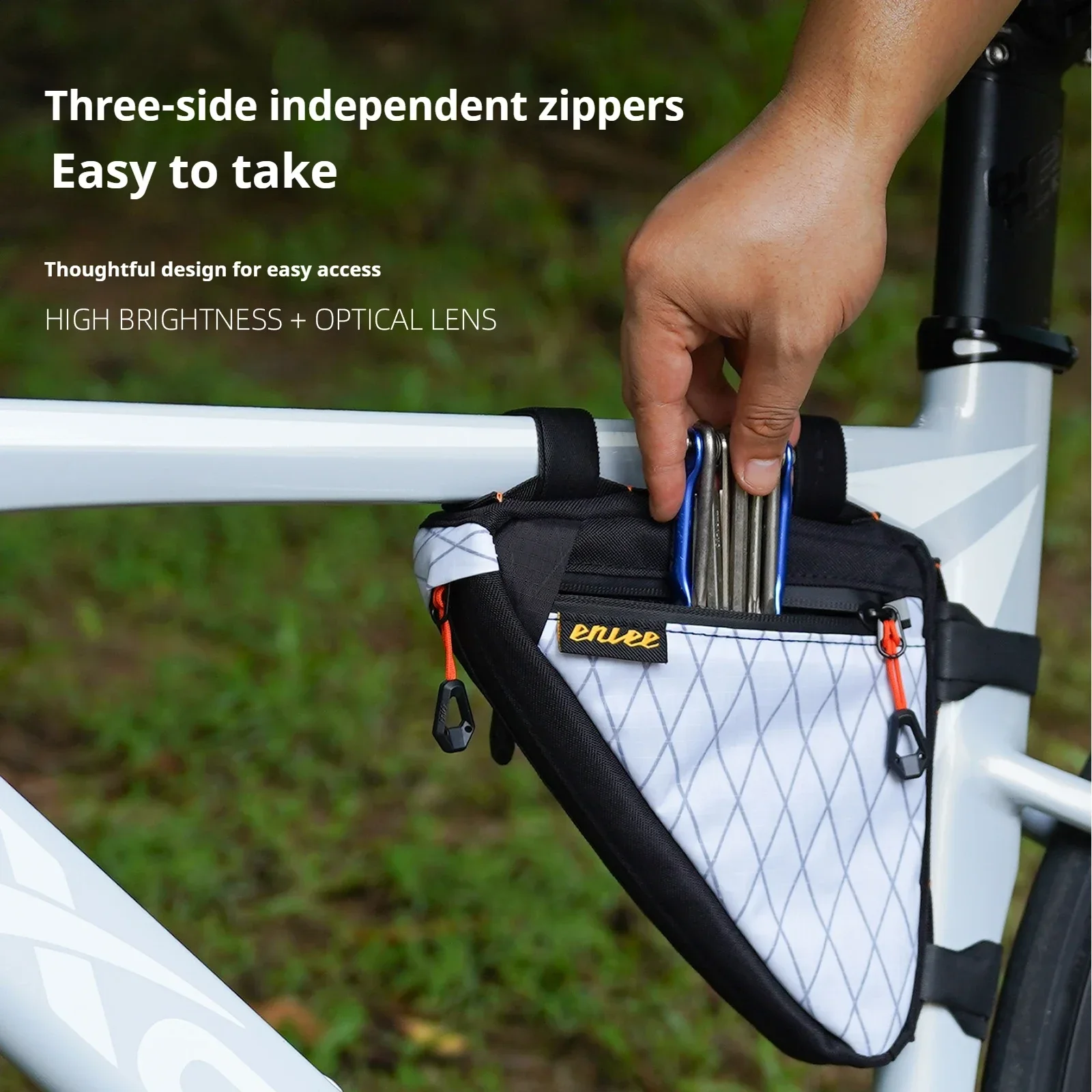 Lightweight Waterproof Triangle Frame Storage Bag Anti-Shake Cycling Tool Pouch for Foldable MTB Road Bicycles
