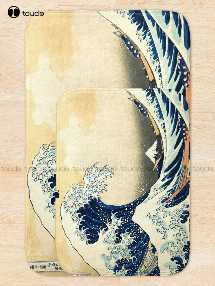 The Great Wave Off Kanagawa Japan, Wave, Sea, Ocean, Vintage Bath Mat Movies Carpet