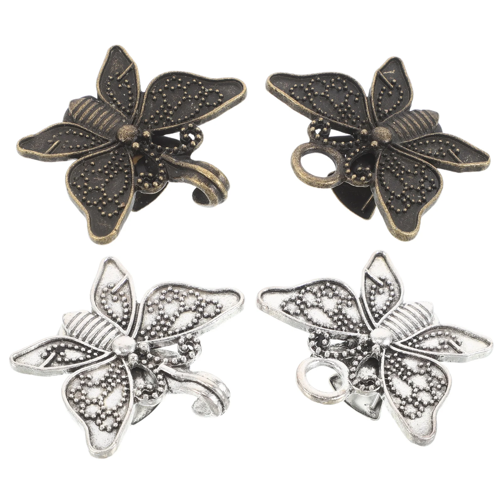 

2Pairs Vintage Metal Butterfly Clips for Women Retro Cardigan Sweater Shawl Fasteners Party Casual Wear Accessory