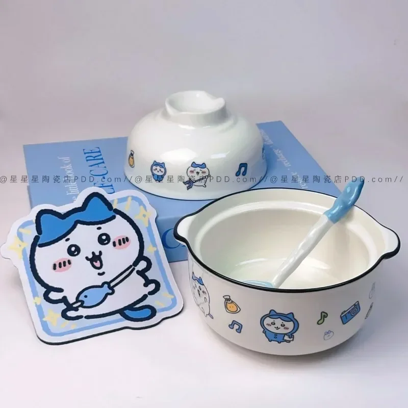 

Sweet MINISO Anime Chiikawa Noodle Bowl Kawaii Cute Cartoon Children Ceramic Household Storage Tableware Lovely Gifts for Kids