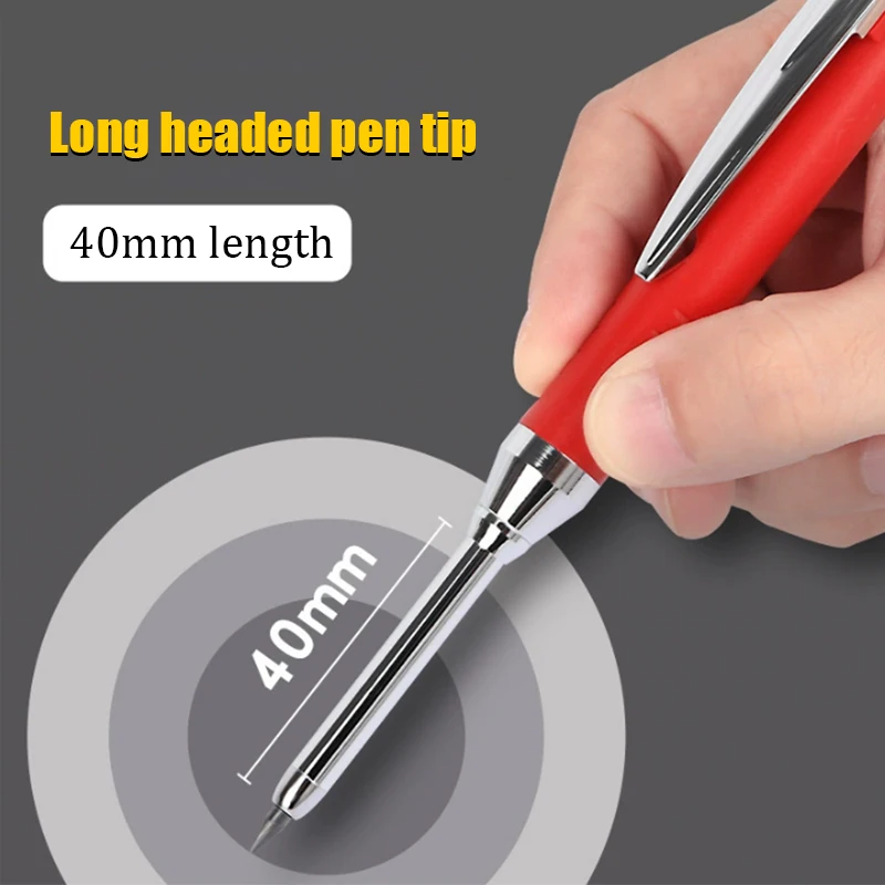 2,8mm Solider Zimmermannsbleistift-Set, 1 Bleistift + 1 Schachtel mit 50 Minen, Tiefloch-Holzbearbeitungsbleistift für Bau-Markierungswerkzeuge – Detail 3