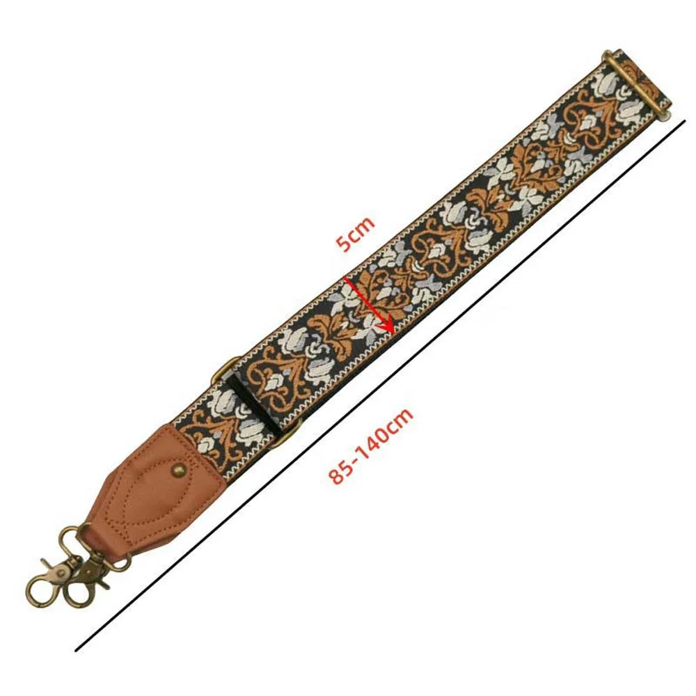 Guitar and Instrument Strap Ethnic Style Shoulder Strap Handmade Adjustable Length Ethnic Style Strap Belt Wide Crossbody Bag