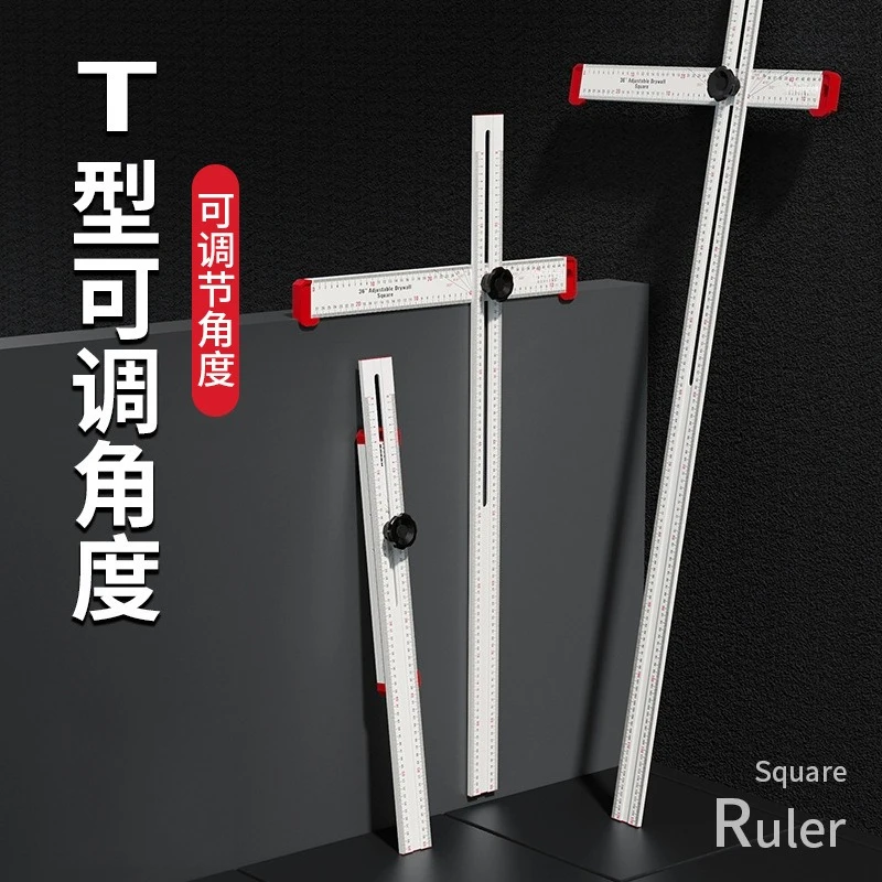 Woodworking Sliding T-Square Ruler 90 45 Degree High Precision Large Scribing Measuring Tool