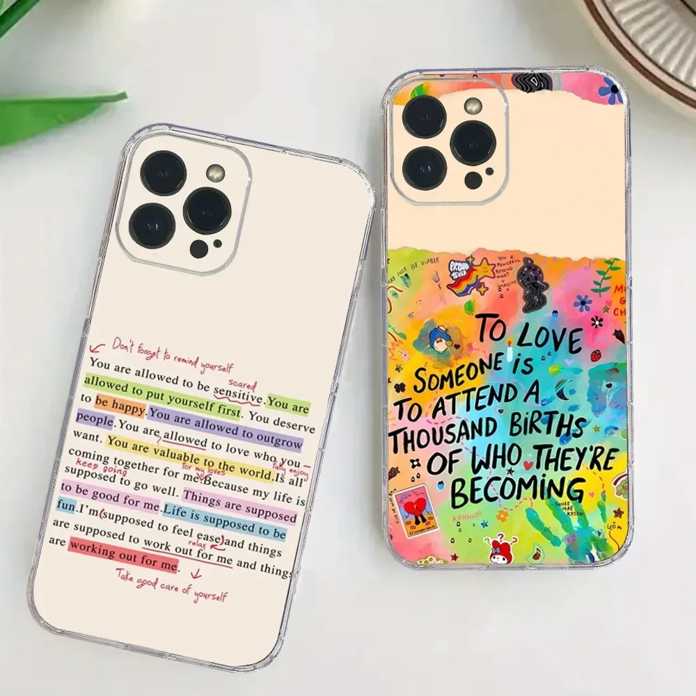 

Inspirational text Cases Phone Case For iPhone15 14 13 12 11 10 9 Pro Max XS Max X XR 7 8 Plus Mini TPU material