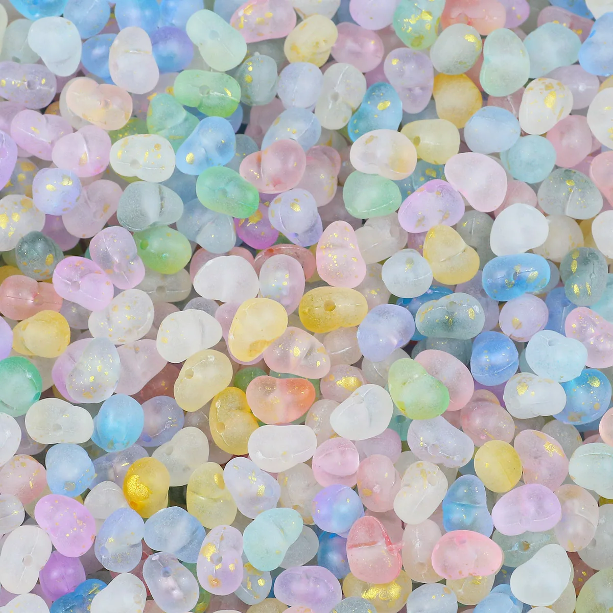 100/200/400pcs 9mm With Golden Spots Acrylic Irregular Shape Spacer Beads For Jewelry Making Bracelets Necklaces Accessories DIY