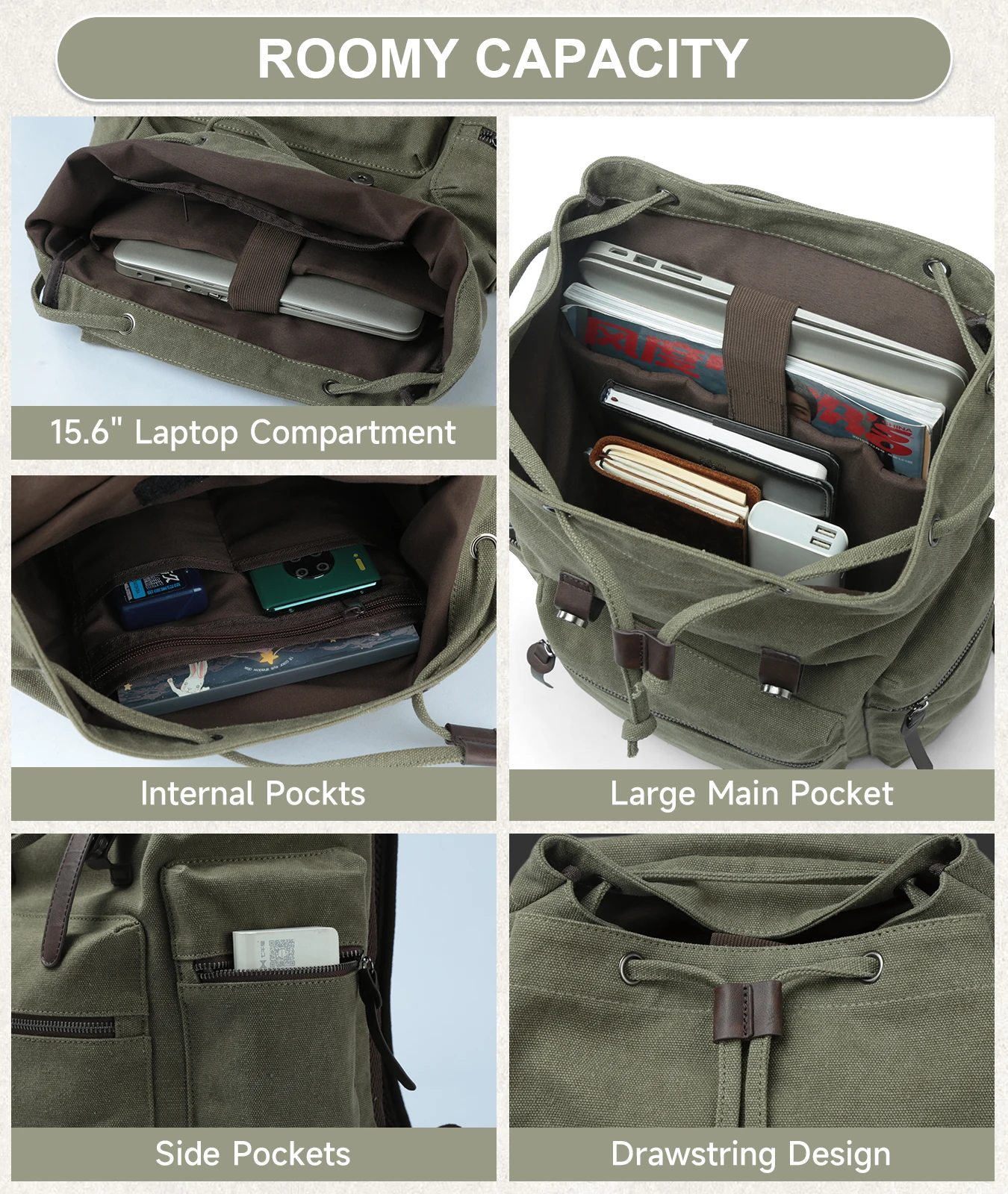 MATE ELAN Retro Casual Canvas  - огляд і ціна Canvas Backpack Casual